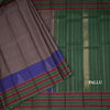 Multi Colour Stripes Silk Saree And Two Colour Border With Temple Design