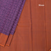Dark Purple Thread Work Silk Saree And Temple Design On Border