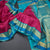 Dark Hot Pink Silk Saree With Stripes Design And Gold Zari With Thread Border