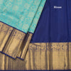 Turquoise Blue Brocade Silk Saree And Gold Zari Border