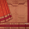 Orange Silk Saree With Stripes Design And Rettapet Border