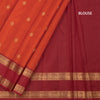 Orange Silk Saree With Stripes Design And Rettapet Border