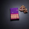 Purple Silk Saree With Zari Buttas And Gold Zari Border