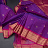 Purple Silk Saree With Zari Buttas And Gold Zari Border