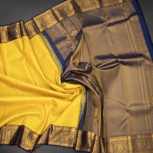 KSSMLSR42077-5-Yellow-Brocade-Silk-Saree-And-Navy-Blue-Zari-Border-crush