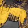 KSSMLSR42077-Yellow-Brocade-Silk-Saree-And-Navy-Blue-Zari-Border-main