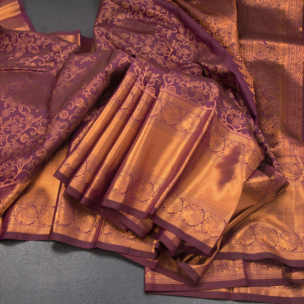 KSSMLSR42079-Wine-Colour-Brocade-Silk-Saree-And-Zari-Border-main