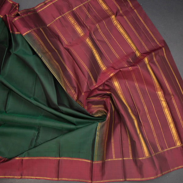 KSSMLSR42080-5-Bottle-Green-Plain-Silk-Saree-And-Maroon-Border-crush
