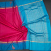 KSSMLSR42081-5-Hot-Pink-Plain-Silk-Saree-And-Blue-Border-crush