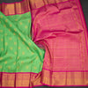 KSSMLSR42082-5-Parrot-Green-Checked-Silk-Saree-With-Peacock-And-Chakra-Buttas-And-Zari-Border-crush
