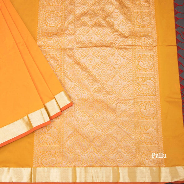 KSSMLSR42083-3-Semi-Silk-Mango-Yellow-Plain-Saree-And-Zari-Border-pallu