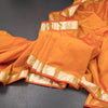 KSSMLSR42083-Semi-Silk-Mango-Yellow-Plain-Saree-And-Zari-Border-main