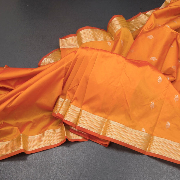 KSSMLSR42084-Semi-Silk-Mango-Yellow-Saree-With-Zari-Buttas-main