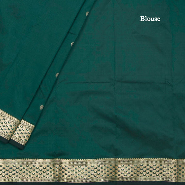 KSSMLSR42085-4-Semi-Silk-Dark-Green-Saree-With-Zari-Buttas-blouse