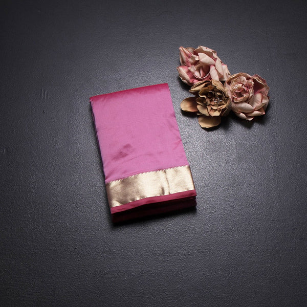 KSSMLSR42086-1-Semi-Silk-Taffy-Pink-Plain-Saree-And-Zari-Border-fold
