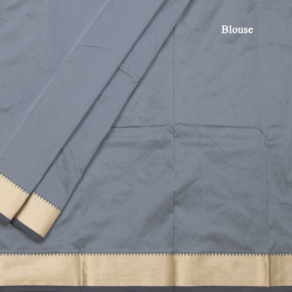 KSSMLSR42088-4-Semi-Silk-Grey-Plain-Saree-And-Zari-Border-blouse