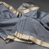 KSSMLSR42088-Semi-Silk-Grey-Plain-Saree-And-Zari-Border-main