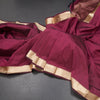 KSSMLSR42089-Semi-Silk-Maroon-Plain-Saree-And-Zari-Border-main