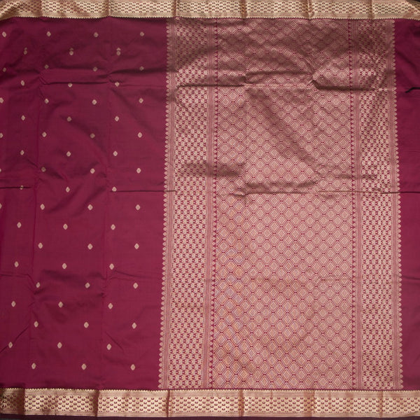 KSSMLSR42092-2-Semi-Silk-Maroon-Saree-With-Zari-Buttas-full-veiw