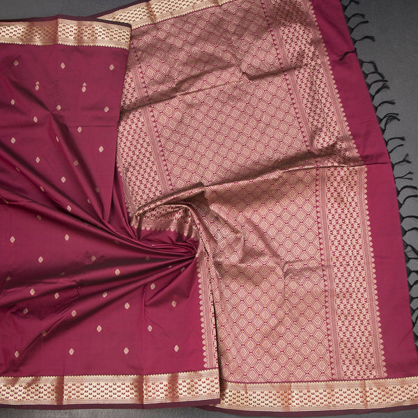 KSSMLSR42092-5-Semi-Silk-Maroon-Saree-With-Zari-Buttas-crush