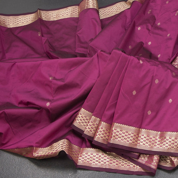 KSSMLSR42093-Semi-Silk-Dark-Pink-Saree-With-Zari-Buttas-main