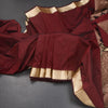 KSSMLSR42109-Semi-Silk-Plain-Maroon-Saree-And-Zari-Border-main