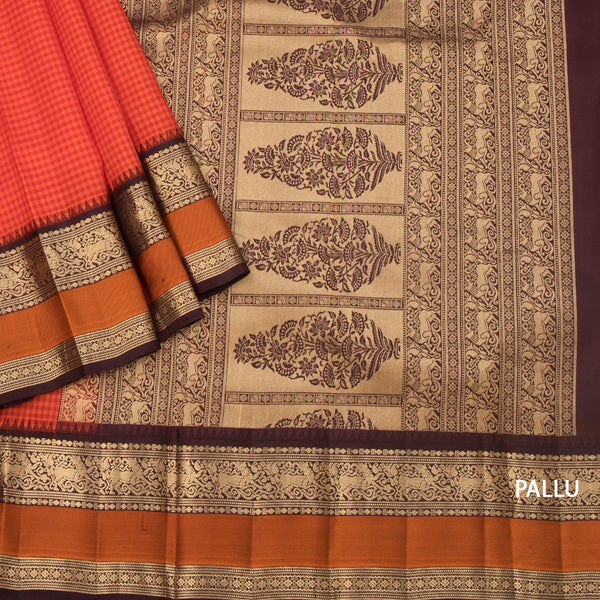 KSSMLSR42238-3-Multi-Colour-Checked-Silk-Saree-And-Zari-With-Thread-Temple-Border-04-pallu