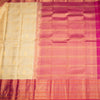 KSSMLSR42244-2-Sandal-Zari-Checked-Silk-Saree-And-Pink-Gold-Zari-Border-full-veiw
