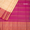 KSSMLSR42244-4-Sandal-Zari-Checked-Silk-Saree-And-Pink-Gold-Zari-Border-blouse