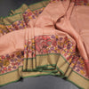 KSSMLSR42346-Peach-Silk-Saree-With-Kalamkari-Printed-And-Zari-Border-main