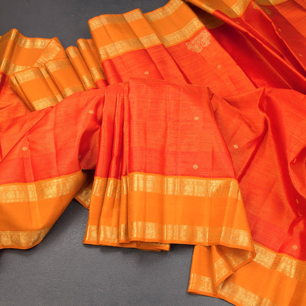 KSSMLSR42352-Reddish-Orange-Vairaoosi-Silk-Saree-With-Buttas-And-Yazhi-Design-And-Rettapet-Border-main