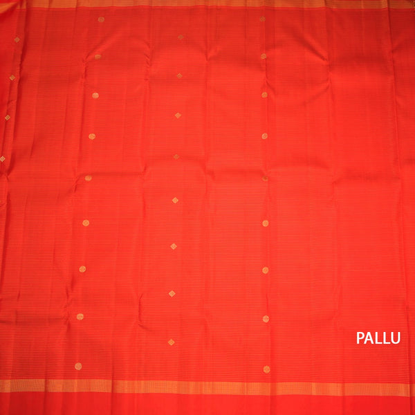 KSSMLSR42353-2-Red-Silk-Saree-With-Small-Buttas-In-Stripes-Design-And-Self-Border-pallu