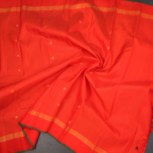 KSSMLSR42353-4-Red-Silk-Saree-With-Small-Buttas-In-Stripes-Design-And-Self-Border-crush