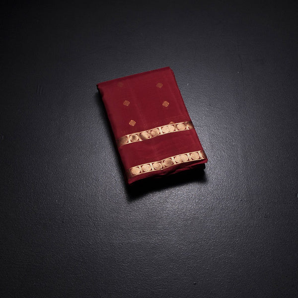 KSSMLSR42475-1-Maroon-Silk-Saree-With-Zari-Buttas-And-Rettapet-Border-fold