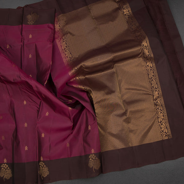 KSSMLSR42477-4-Dark-Pink-Silk-Saree-With-Zari-Buttas-And-Brown-Border-crush