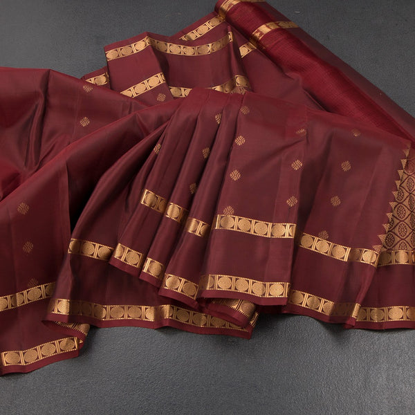 KSSMLSR42486-Maroon-Silk-Saree-With-Zari-Buttas-And-Rettapet-Border-02-main