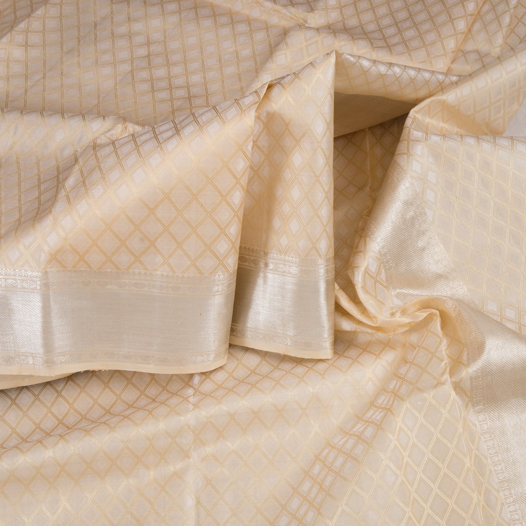 Tissue Silk Dhoti With Diamond Patterns