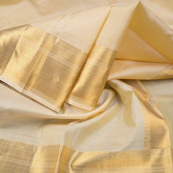 8 X 4 Plain Sandal Silk Dhoti With Angavastram and Matching Shirt Material 02
