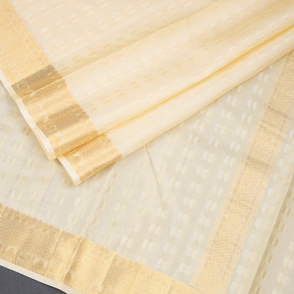 8 X 4 Designer Embossed Sandal Silk Dhoti With Angavastram and Matching Shirt Material