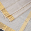 8 X 4 Designer Embossed Grey Silk Dhoti With Angavastram and Matching Shirt Material