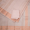 8 X 4 Rose Gold Plain Silk Dhoti With Angavastram And Matching Shirt Material