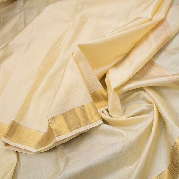 8 X 4 Sandal Embossed Silk Dhoti With Angavastram And Matching Shirt Material 02