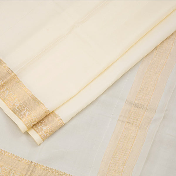 Cream Plain Silk Dhoti