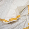 8 X 4 Cream Plain Silk Dhoti With Angavastram And Matching Shirt Material