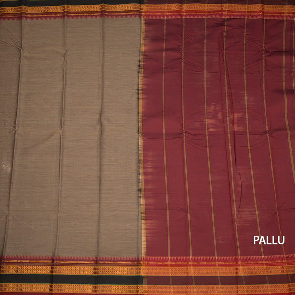 KSSRSSR42399-2-Dharwad-Cotton-Light-Brown-Plain-Saree-And-Zari-Border-pallu