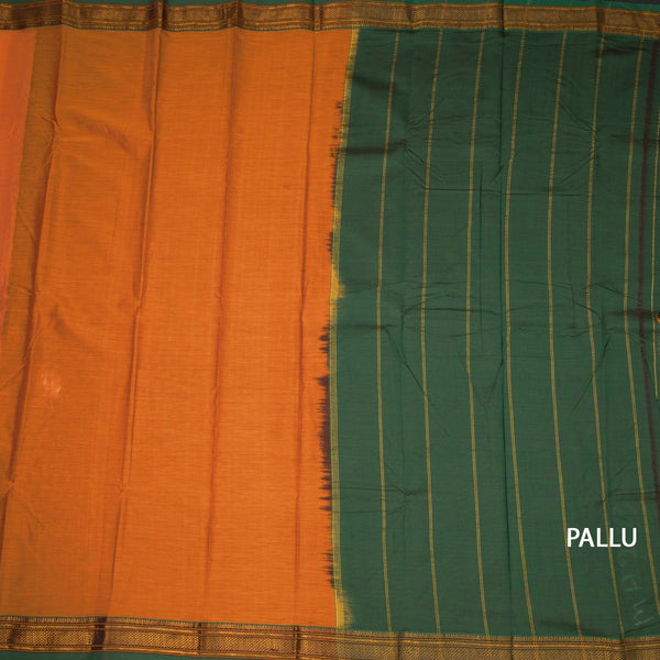 KSSRSSR42401-2-Dharwad-Cotton-Mango-Yellow-Plain-Saree-And-Zari-Border-pallu