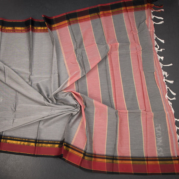 KSSRSSR42405-4-Dharwad-Cotton-Grey-Plain-Saree-And-Zari-Border-crush