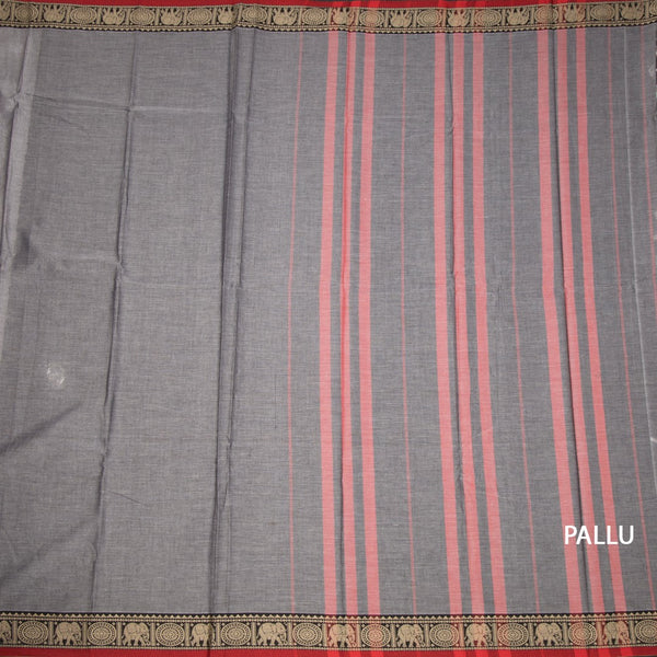 KSSRSSR42419-2-Dharwad-Cotton-Grey-Plain-Saree-And-Thread-Border-pallu