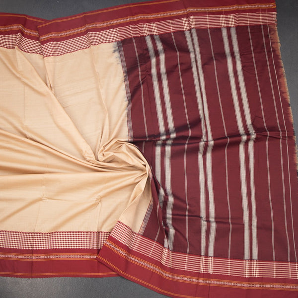 KSSRSSR42432-4-Dharwad-Cotton-Beige-Plain-Saree-And-Thread-Border-crush
