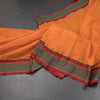 KSSRSSR42433-Dharwad-Cotton-Orange-Checked-Saree-And-Temple-Border-main